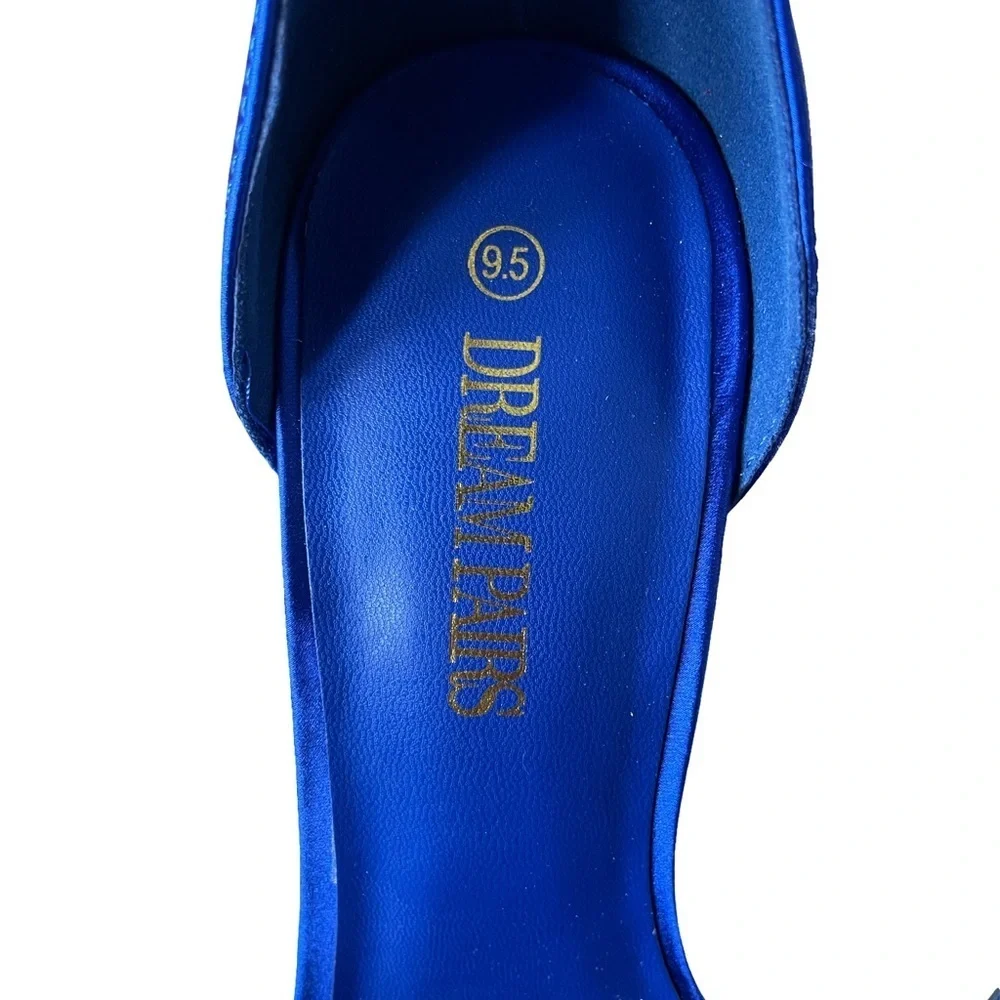 Dream Pairs Royal Blue Silky Bow Stiletto Heels Women’s Size 9.5